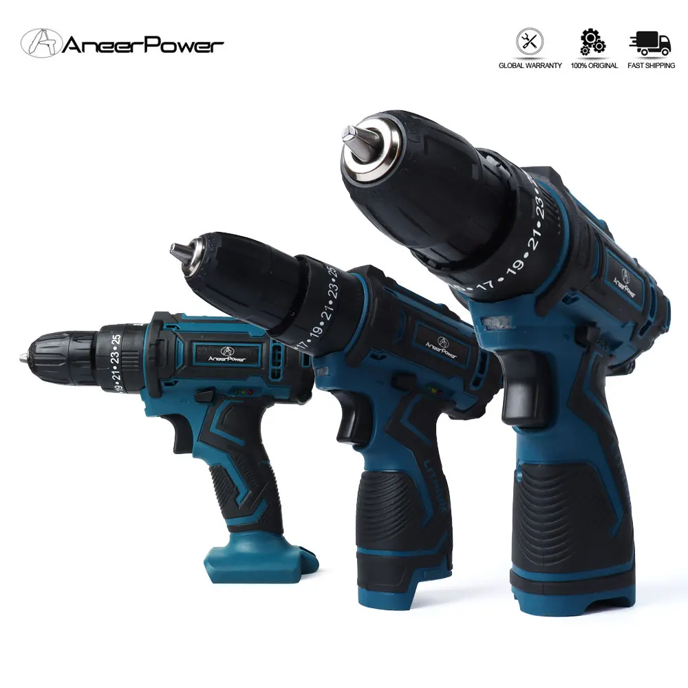 New Style 21V 16.8V 12V Electric Cordless Screwdriver 3 Functions Wireless Impact Drill Mini Hand Drill(Batteries not included).