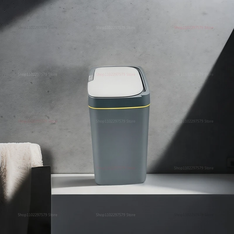 15L Touchless سلة المهملات الذكية مقاوم للماء الاستشعار سلة المهملات السيارات ختم المطبخ الحمام غرفة نوم حاوية النفايات الحديثة