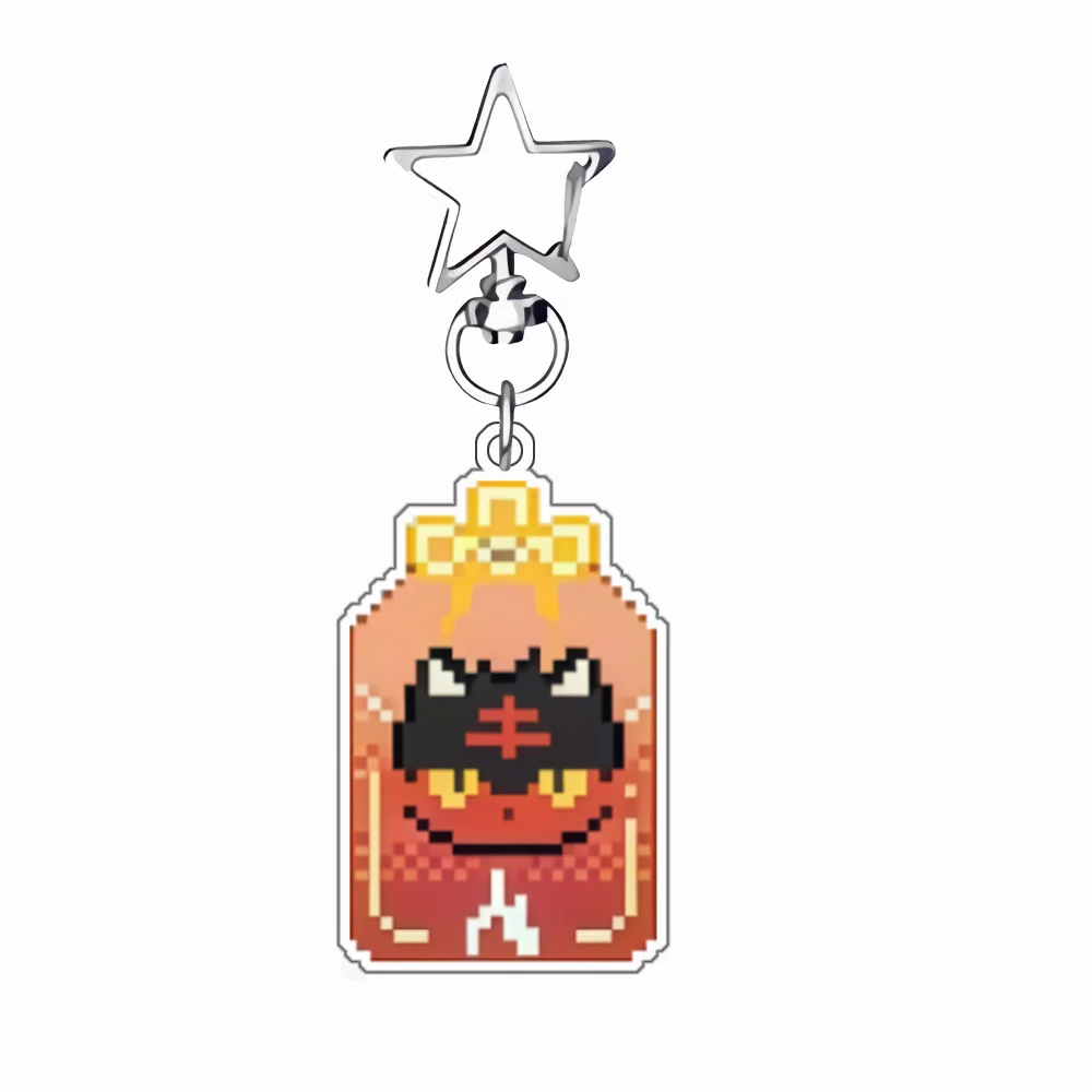 Anime Game Acrylic Keychain Mew Mimikyu Psyduck Zeraora Jirachi Rattata Golduck Litten Marill Car Key Pendant Cartoon Pendant view 4