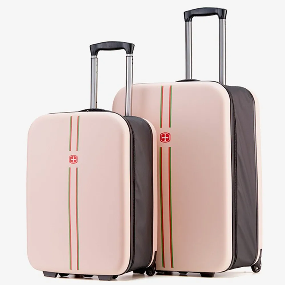 20 24 Inch Stacked Trolley Travel Suitcase Shrink Luggage Expansion Bag Outdoor PC Baggage Laptop Storage Handbag Rolling Wheels