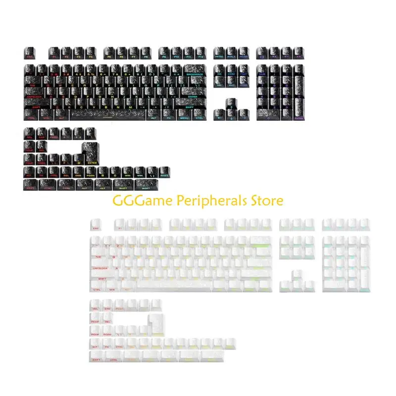 

U55B 140 Set Carbon Fiber Design Keycaps With Side Legends And Backlight Enhances Typing Experiences