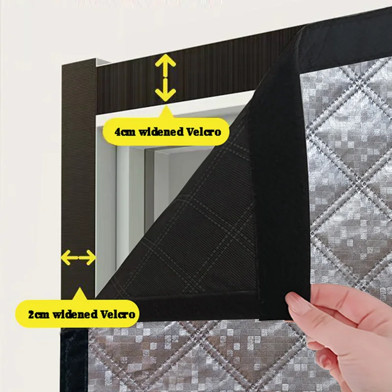 Customizable black winter cotton door curtain with magnetic windproof sealing curtain and thickened cold proof door curtain