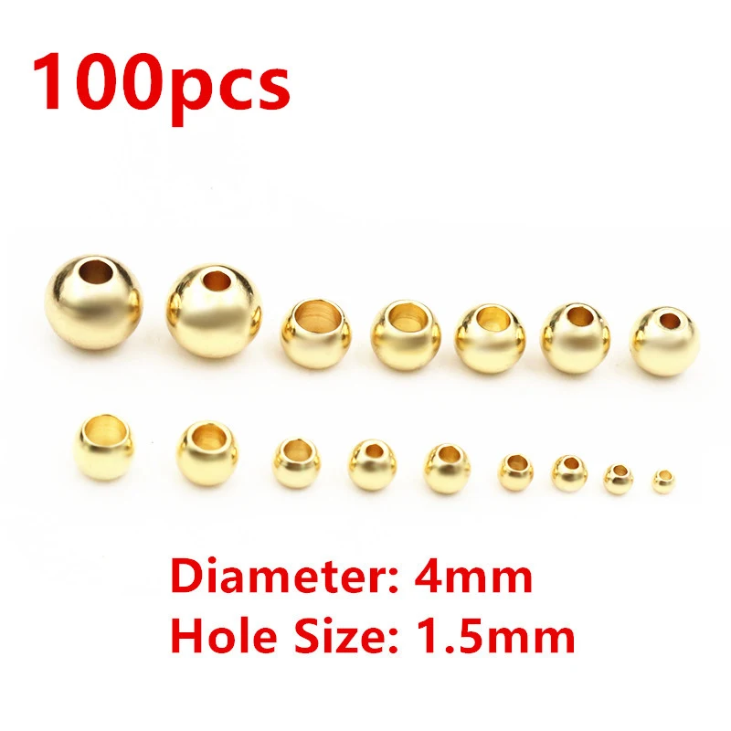 30-100 Stück 2-8mm Edelstahl Gold Farbe Spacer Perlen Charme lose Perlen DIY Armbänder Halskette für Schmuck Herstellung Charms