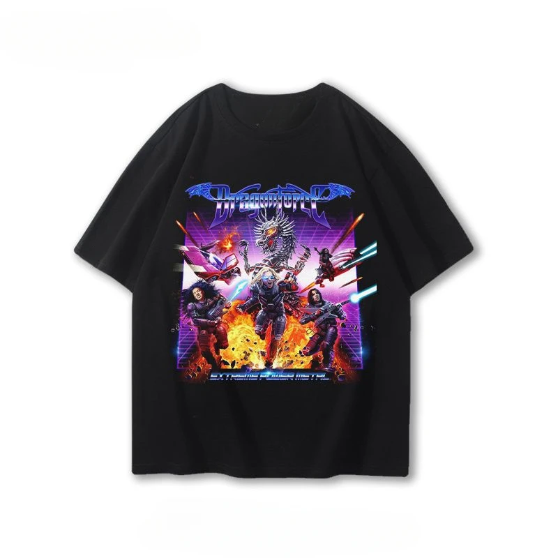 

A Short-sleeved T-shirt for Men and A Pure Cotton Top From The British Legendary Force Metal Band DragonForce