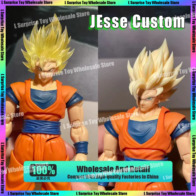 

JEsse Custom Dragon Ball Z SHF Super Saiya 2 SSJ 2 Son Goku Head Accessories Headsculpt Anime Action Figures Toys Gifts