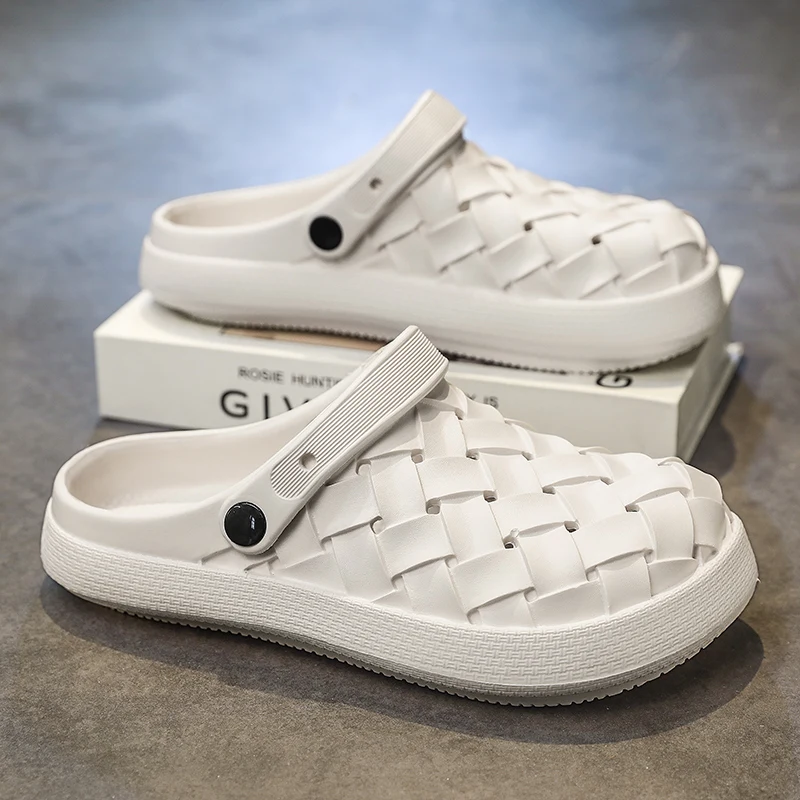 

Мужские пляжные шлепанцы для отдыха, летние, новые, дышащие, легкие, с мягкой подошвой, противоскользящие, для прогулок на открытом воздухе, модные, универсальные, для воды.