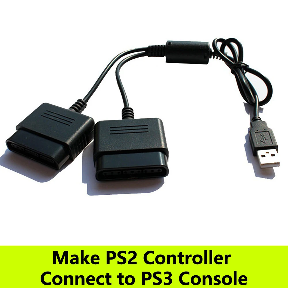 2 in 1 Adapter Cable for PS2 Controller Connect to PS3 Console, PS2 Gamepads to PC Game Player Convertor Cable without Driver