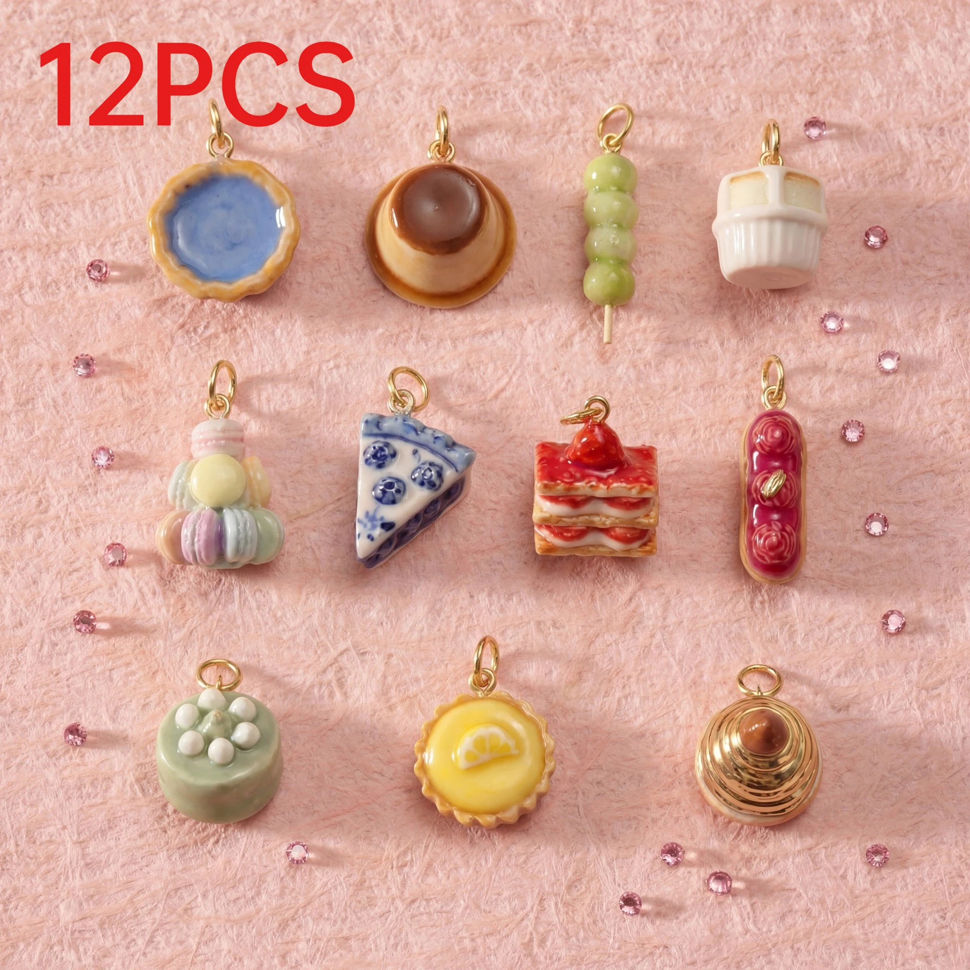 12-個のかわいいカラフルなマカロンケーキペンダントドーパミンデザートチャーム-diy-手作りジュエリーアクセサリー