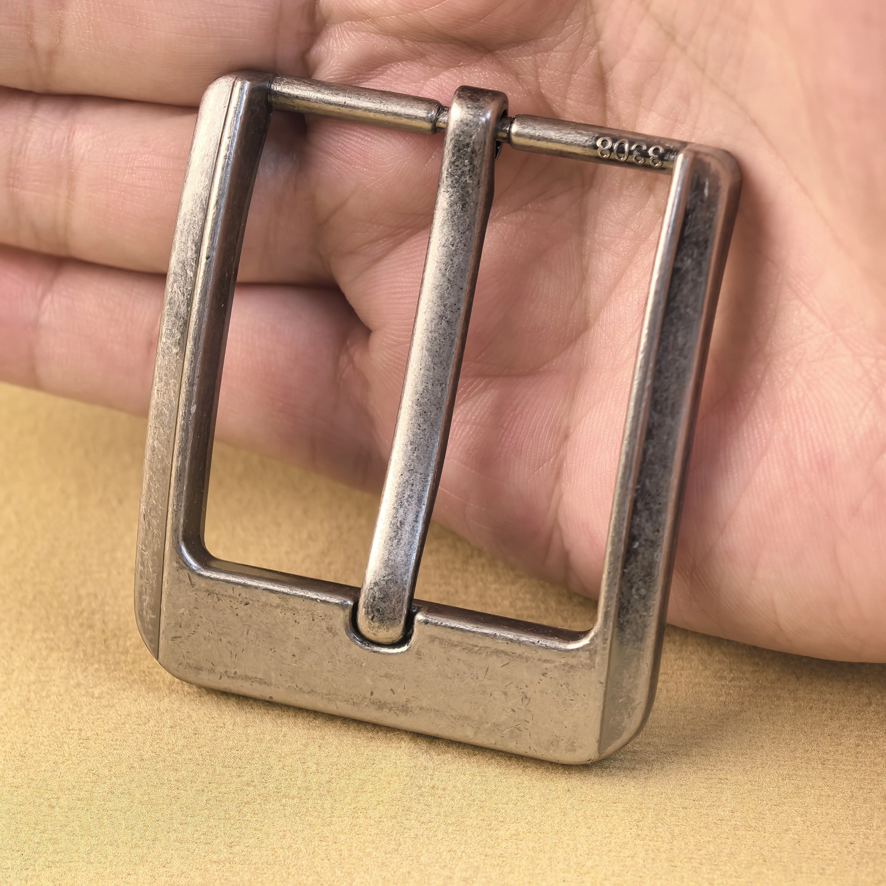40mm Antique Silver Belt Buckle Alloy Men's Casual End Bar Single Pin Buckle Leather Craft Waistband Belt Parts Accessories