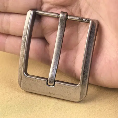 40mm Antique Silver Belt Buckle Alloy Men's Casual End Bar Single Pin Buckle Leather Craft Waistband Belt Parts Accessories