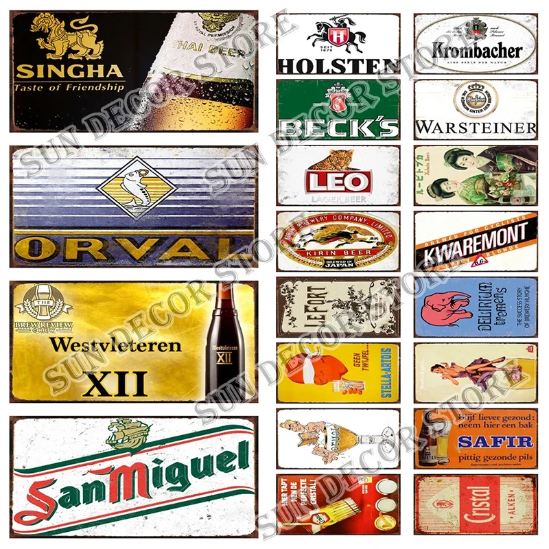 LEO SINGHA Westvleteren Beer Car License Retro Metal Sign Plaque Decoration Room Man Cave Club Wall Decor Plate 6x12Inch C-470