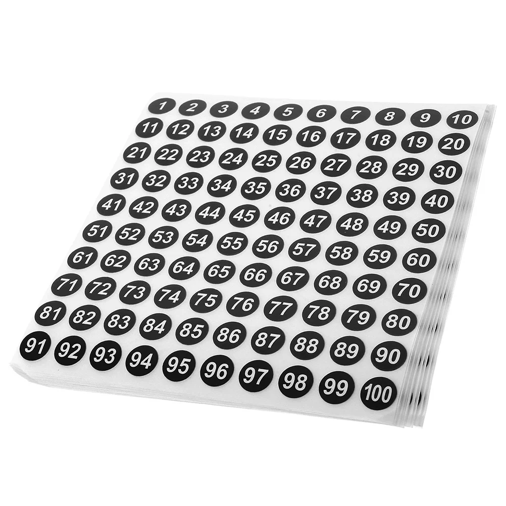 

100 Waterproof Digital Stickers Round Arrow Stickers Paper Material for Inventory Classification and Packaging
