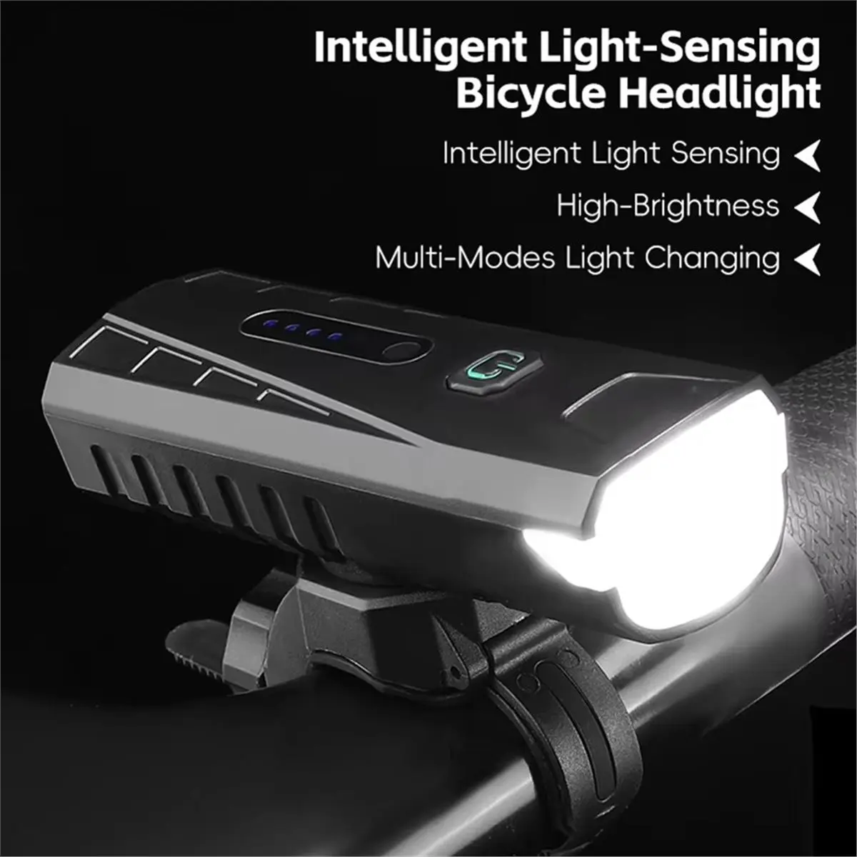 618 Mega Sale 400LM Light-Sensing Bike Headlight Waterproof Beam Concentrated Model Front Light Smart Dimming Cycling Flashlight