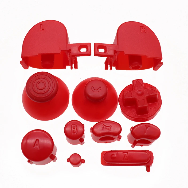 1 مجموعة 21 اللون التناظرية عصا غطاء زر لوحات المفاتيح Y X A B Z أزرار ل نينتندو تحكم gamquibe-جهاز التحكم في عصا التحكم