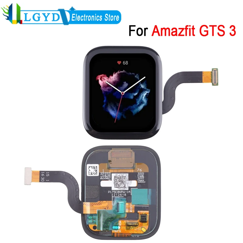 1.75-inch LCD Screen For Huami Amazfit GTS 3 AMOLED LCD Display with Digitizer Full Assembly Repair Spare Part