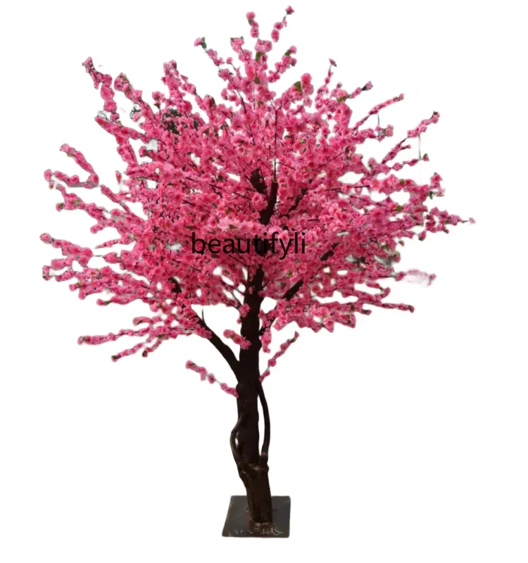 

peach blossom tree living room simulation flower art window decoration fake tree ornament wedding landscaping indoor landscape