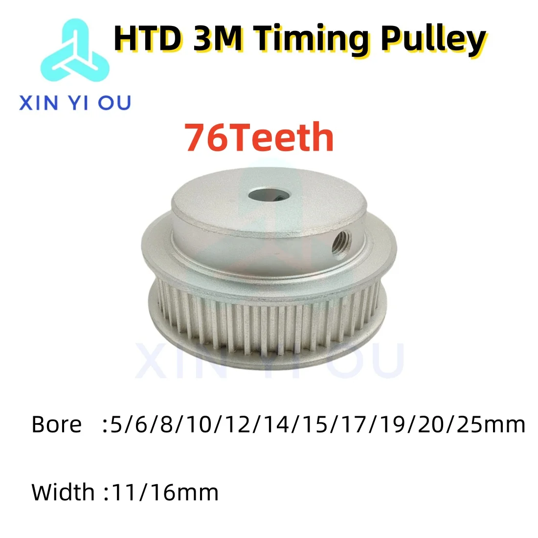 HTD 3M Timing Pulley 76teeth-BF Type Bore5/6/ 8/10/12/14/15/17/19/20/25mm  Belt Width11/16mm3M Synchronous Wheel