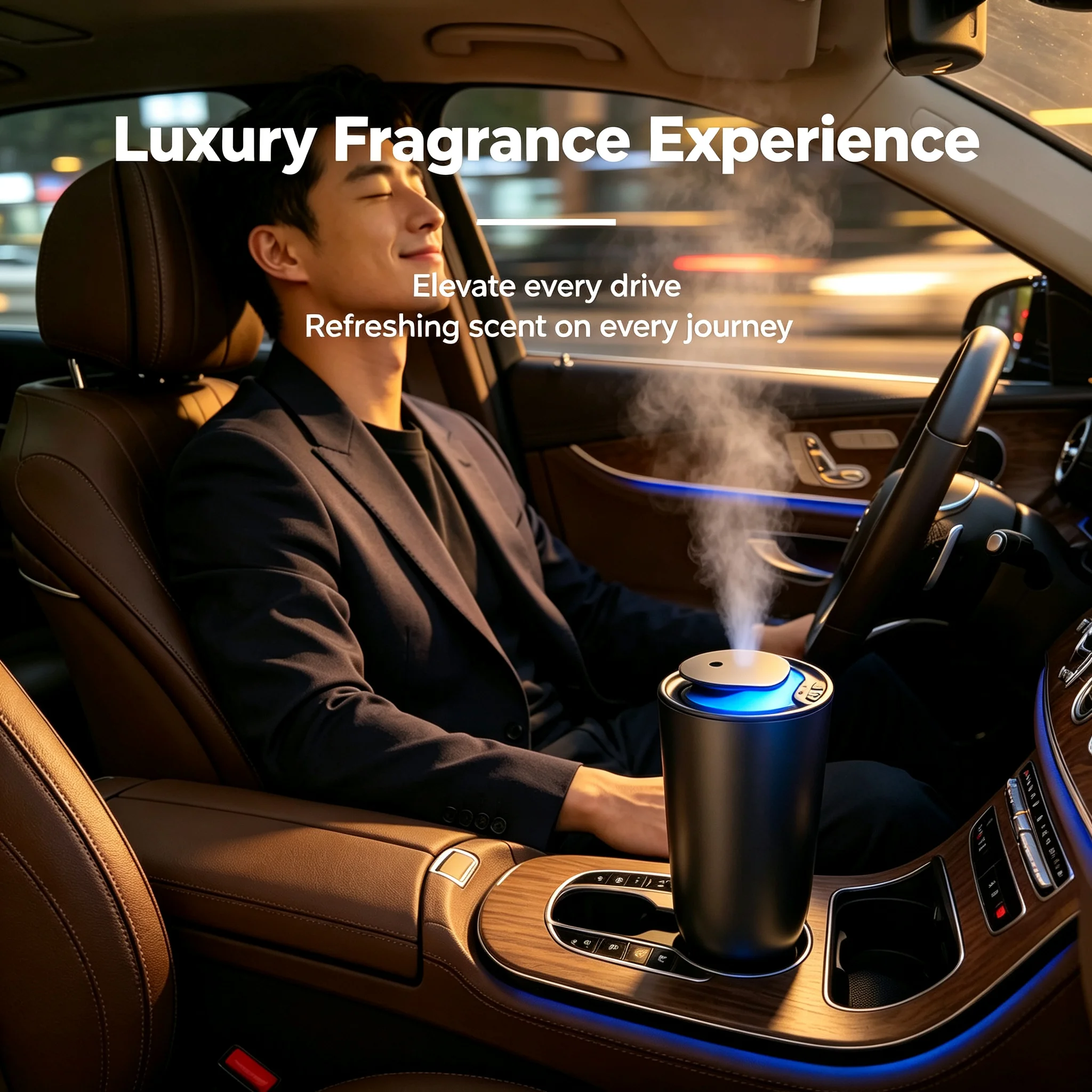 Portable  Car Aroma Diffuser USB Charging Essential Oil Diffuser Suitable for Home Office Car  Intelligent  Smell Distributor