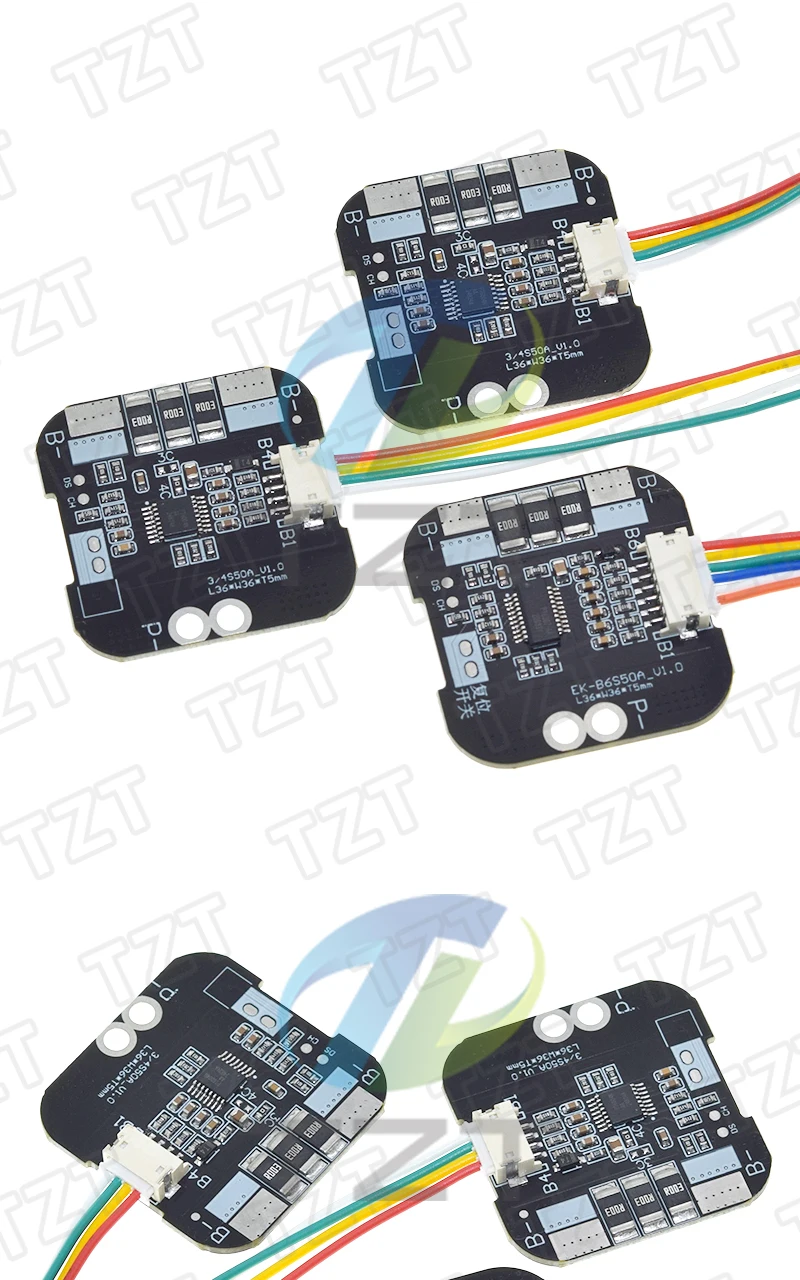 1/3 Stück TZT 3S 4S 6S 12V 16,8V 24V 50A BMS Ternäre Li-Ionen-Lithium-Batterie-Schutzplatine mit Temperaturschutz – Detail 5