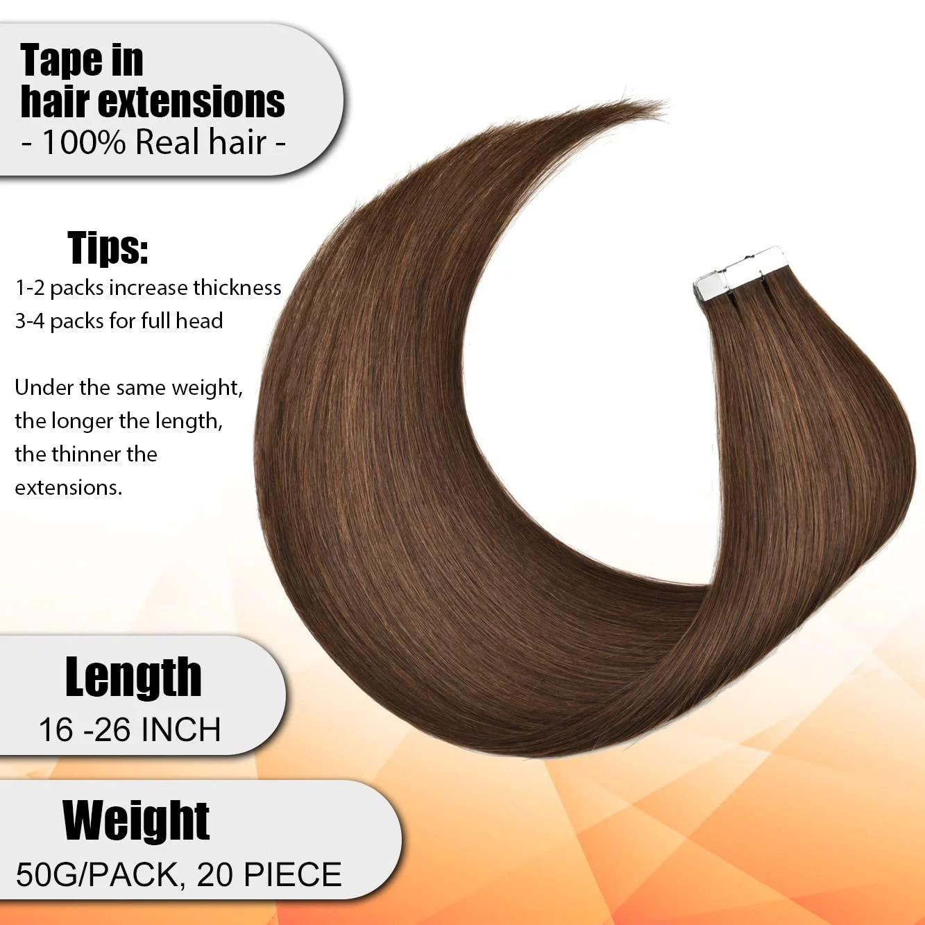 Tape In Straight Human Hair Extensions Brazilian Hair Adhesive Extensions Skin Weft Black Brown 100% Real Human Hair for Women