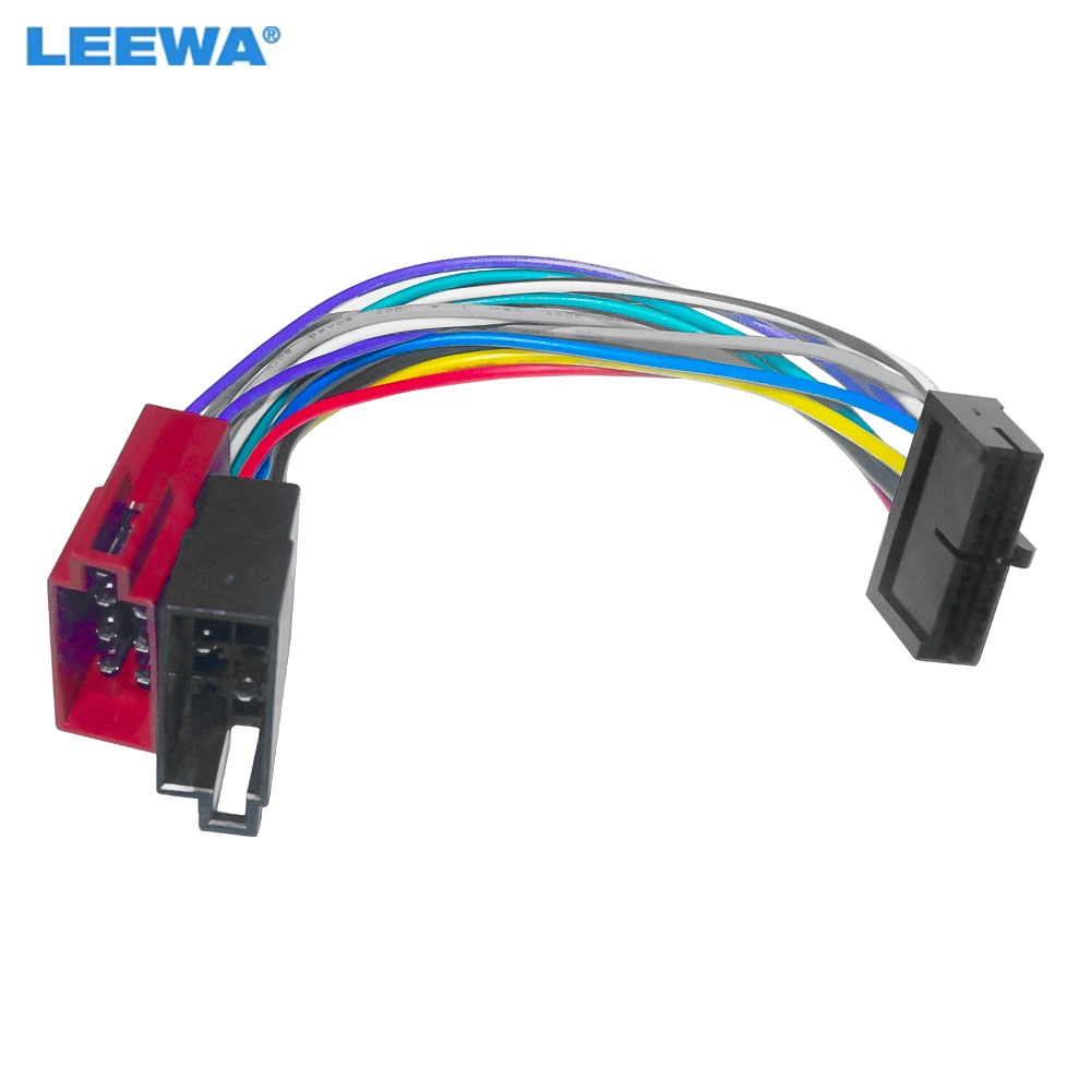 LEEWA Universal Auto Stereo Conversion Plug Wire Adapter 20Pins To 2-Head ISO Radio Wiring Harness Original Head Units Cable