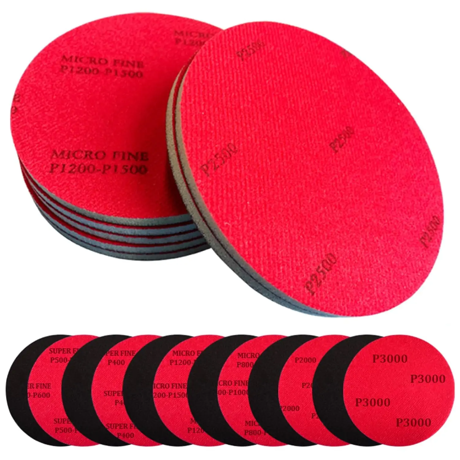 Kit de 10 Almohadillas de Lijado para Bolas de Boliche – Grano de 400 a 3000, para Reacabado y Pulido de Bolas de Boliche