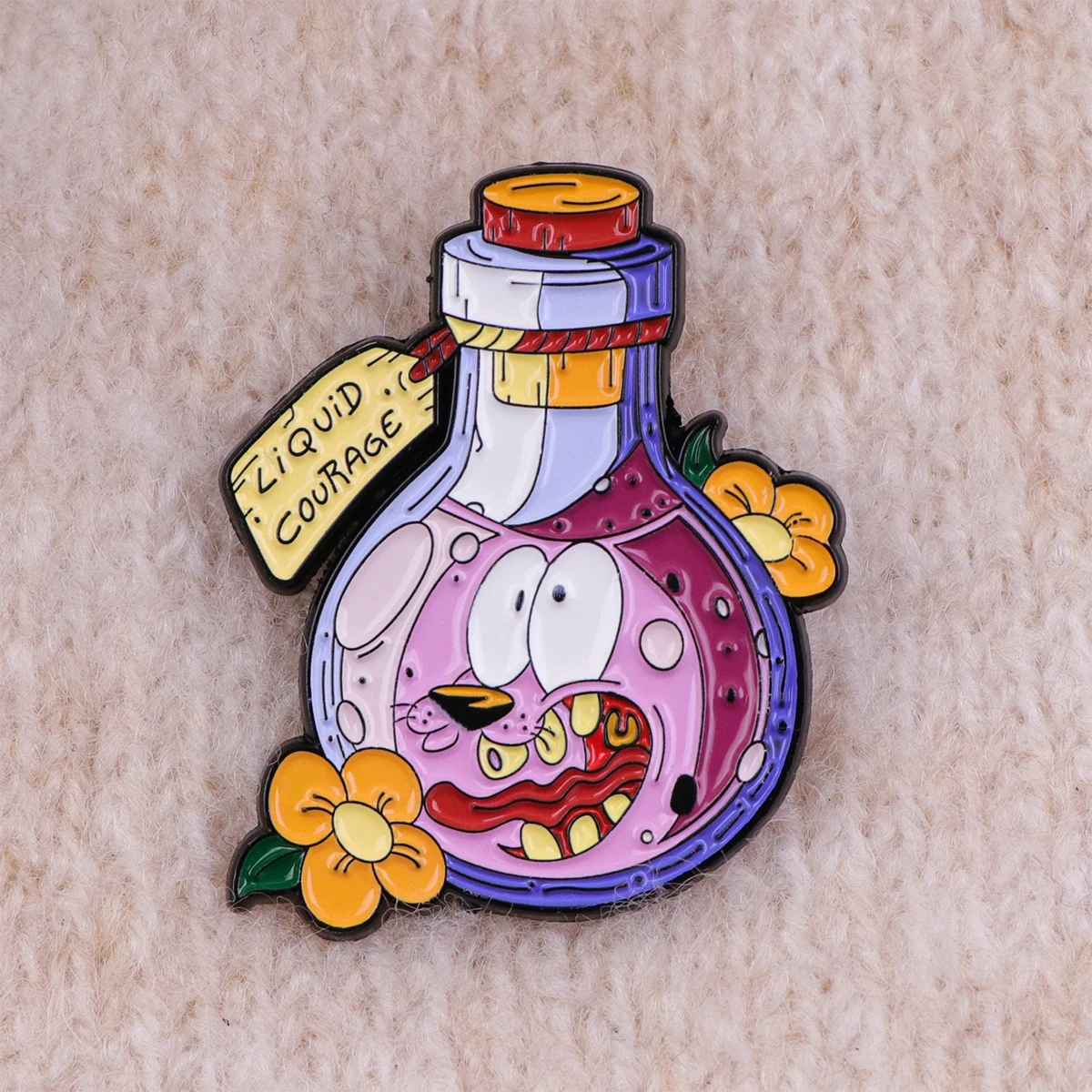 Cute Bottle Enamel Pins Cartoon Dog Brooches Badge Lapel Pin For Backpack Clothes Accessories Creative Jewelry Birthday Gifts