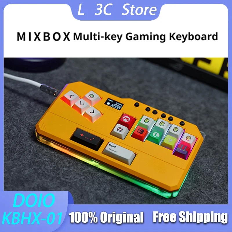 

DOIO Mini Hitbox MIXBOX Aluminum Alloy Custom Game Keyboard Arcade Cabinet PS4 PS5 Switch PC KBHX-01 Pro Joystick TEKKEN SF KOF