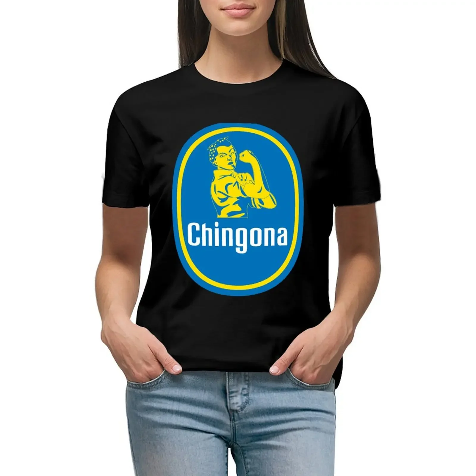 

Latina Chingona Logo T-Shirt new edition plain korean fashion western t-shirt dress for Women