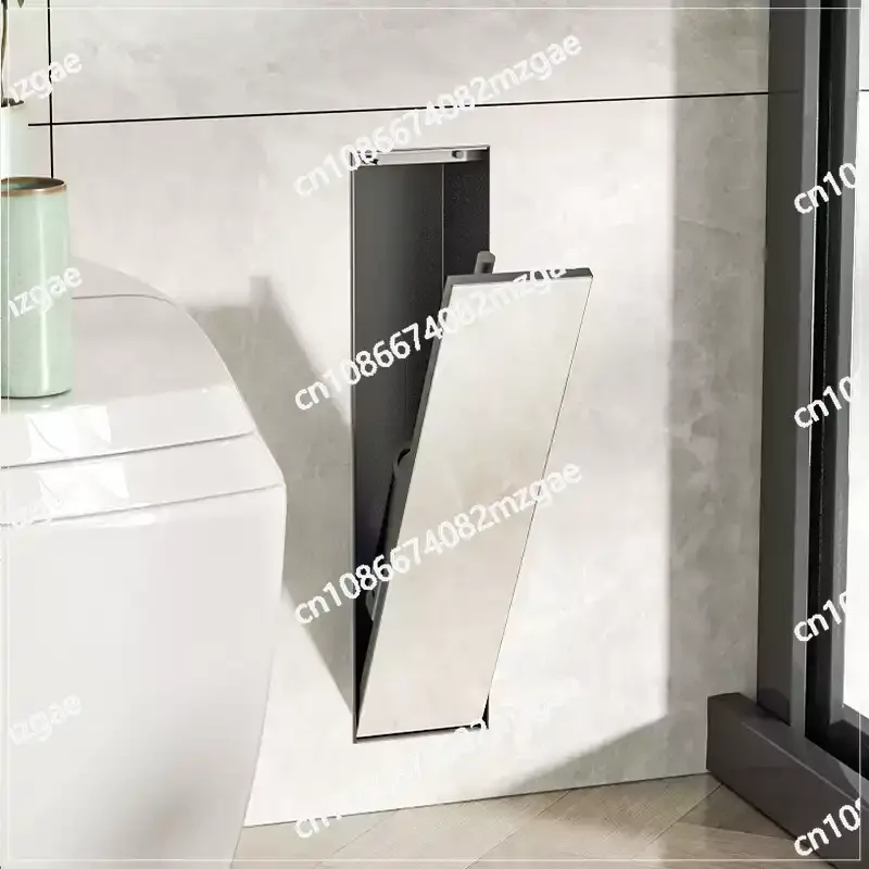 Stainless Steel Embedded Toilet Niche Brush - usage example