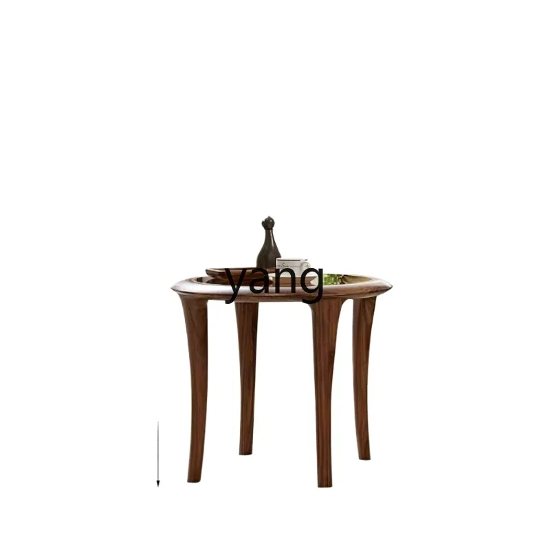 

Lhh Modern Minimalist Glass Round Table for Home Living Room Coffee Table Bedroom Multifunctional Small Round Table