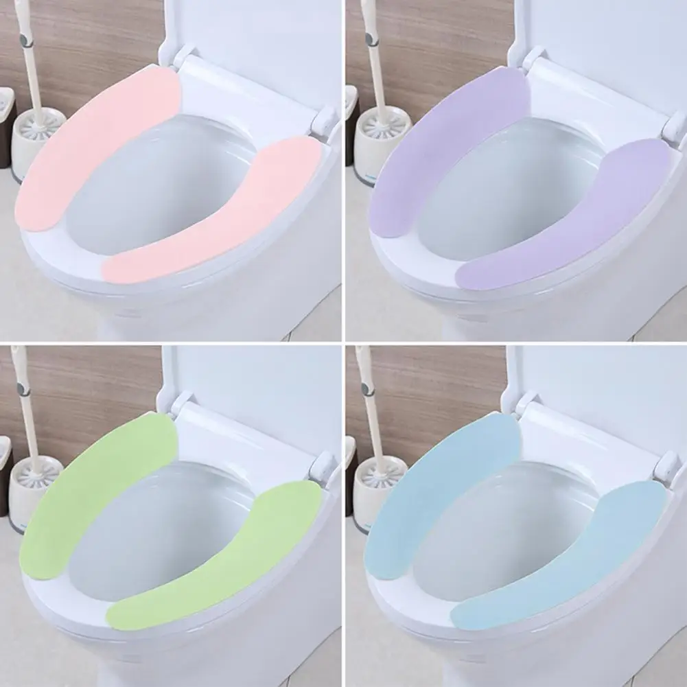 Soft Toilet Seat Cover Waterproof Warm Toilet Cushion for Bathroom 2Pcs Closestool Cushion Universal washable toilet sticker