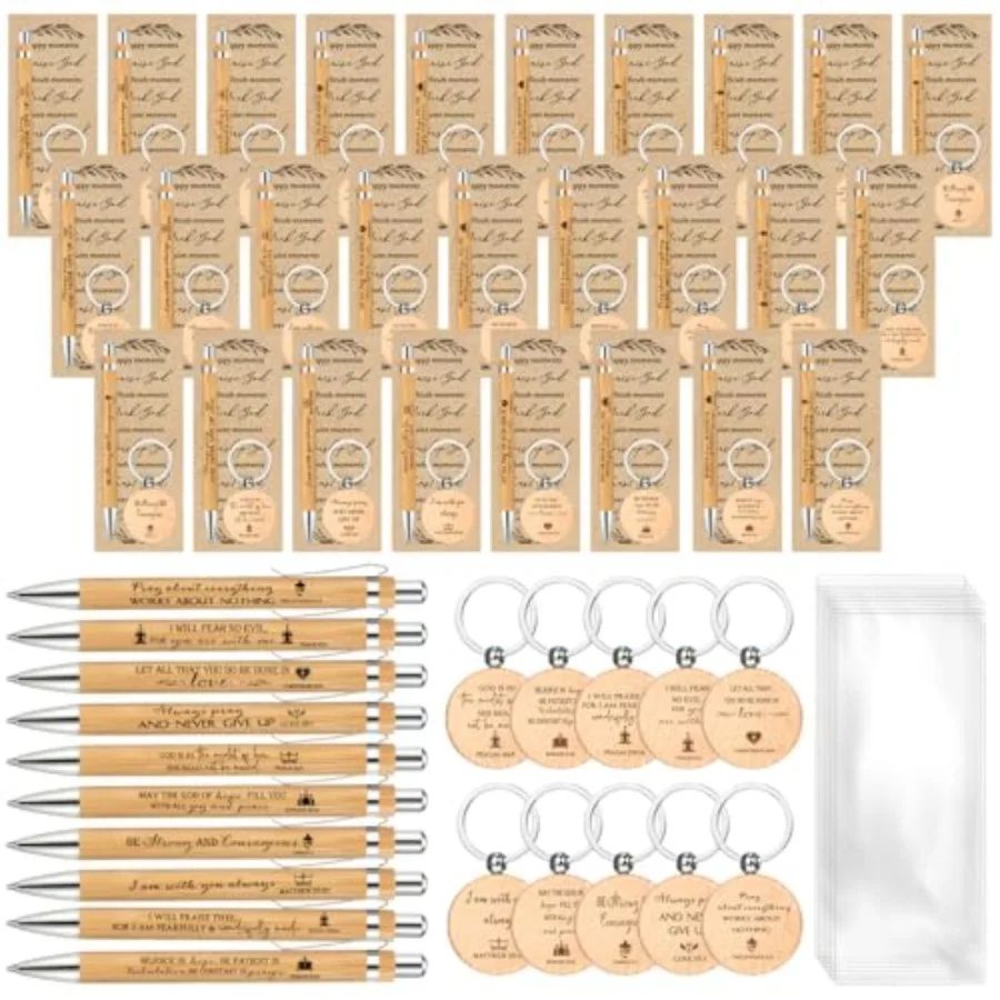 

Sets Christian Mother's Day Birthday Gifts Bulk with Bible Verse Bookmarks Bamboo Pens Keychains Religious Inspirational Gifts