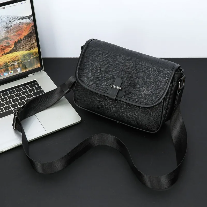 2025 New Men's Crossbody Bags Fashion Square Messenger Bag For Men Shoulder Bags Flap Zipper Soft Leather Men's Crossbody Bag