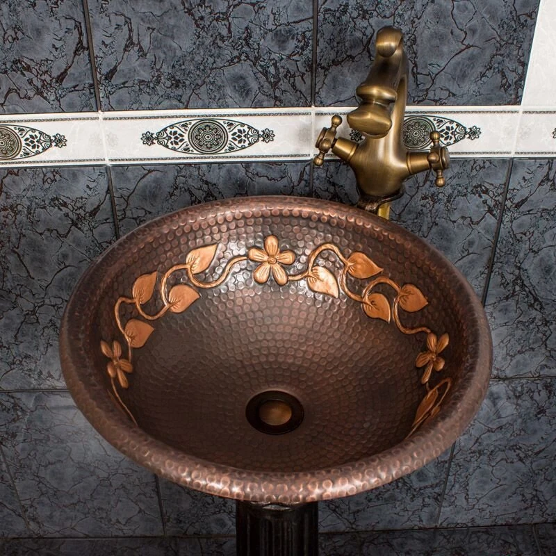 Household retro copper  villa art wash basin hote B & B basin whole store