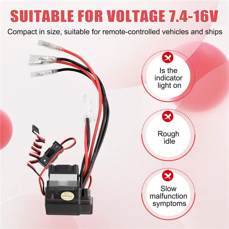 ABUM-RC High Voltage ESC Brushed Speed Controller 7.2V-16V 320A For RC Car Truck Boat Hpi/Axial/Traxxas/Tamiya