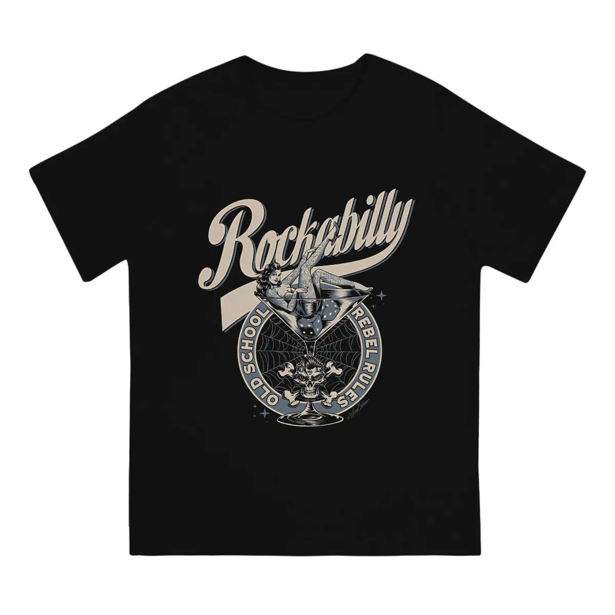 Rock N Roll Man TShirt Rockabilly Rebel Rules Distinctive Polyester T Shirt Graphic Streetwear Hipster