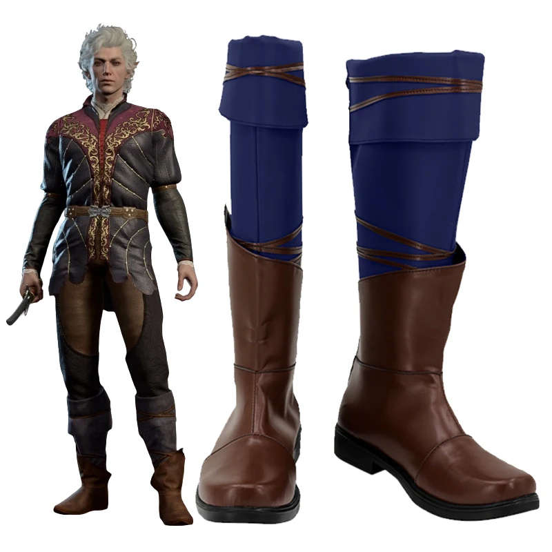 IN STOCK Baldur's Gate 3 BG3 Gate 3 High Elf Rogue Astarion Ancunín Cosplay Default Brown Boots M016