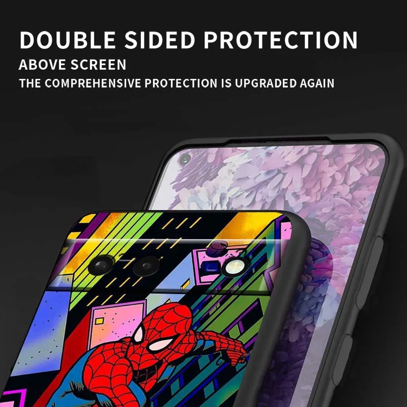 غطاء M-Marvels S-Spiders M-Mans لهاتف Google Pixel 10 9a 9 8A 8 7 7A 6 6A Pro XL 2024 5G أسود ناعم من السيليكون #4