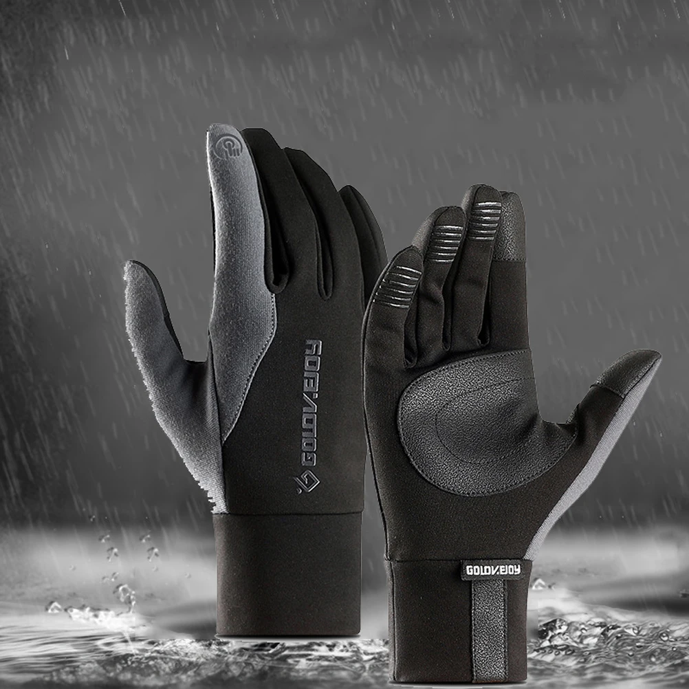 

Thickened Windproof Warm Cycling Gloves Anti-Slip Touchscreen Compatible For Hiking Running Fishing Outdoor Sports 1 Pair Xl