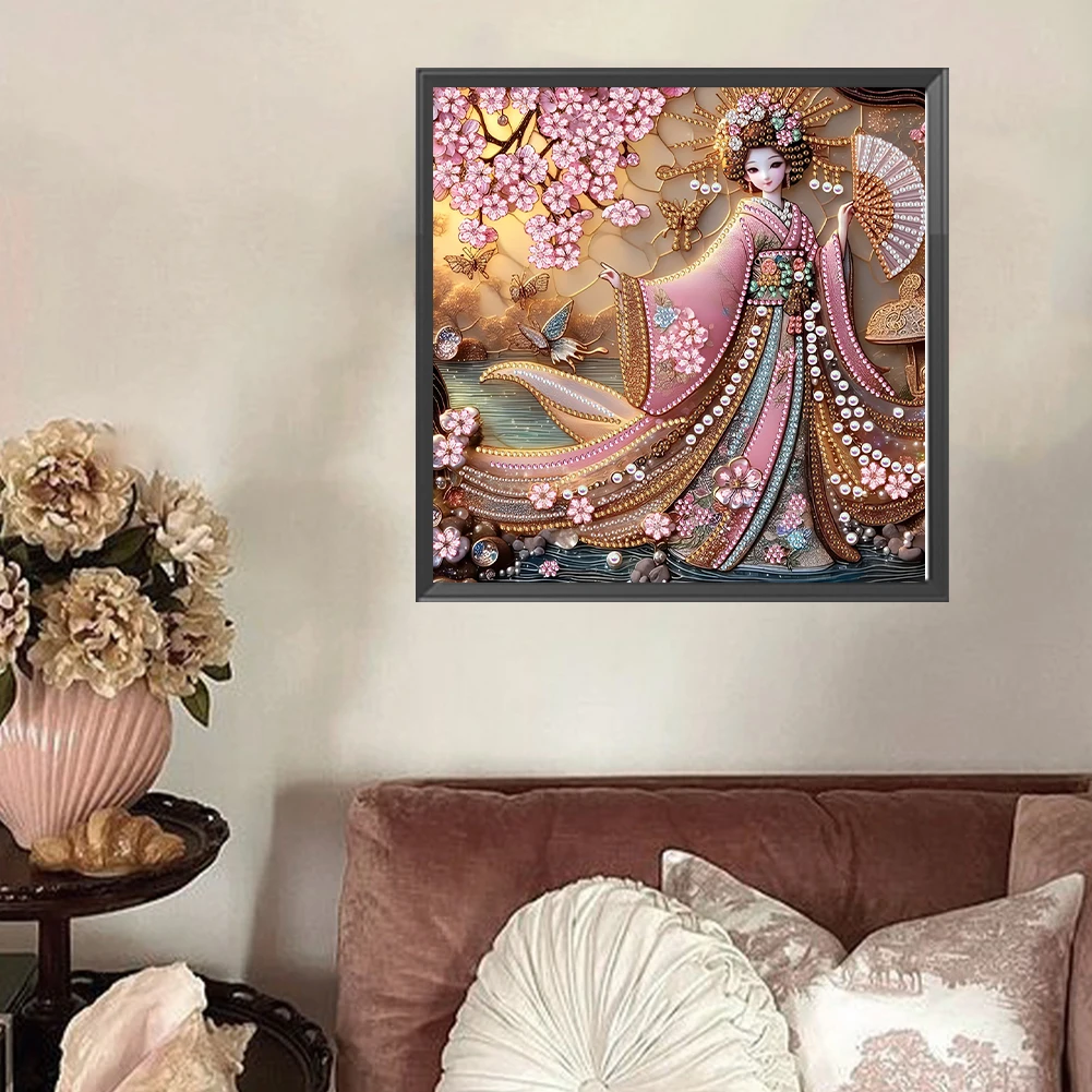 

5D DIY Partial Special Shaped Drill Diamond Painting Japanese beauty Kit30x30cm