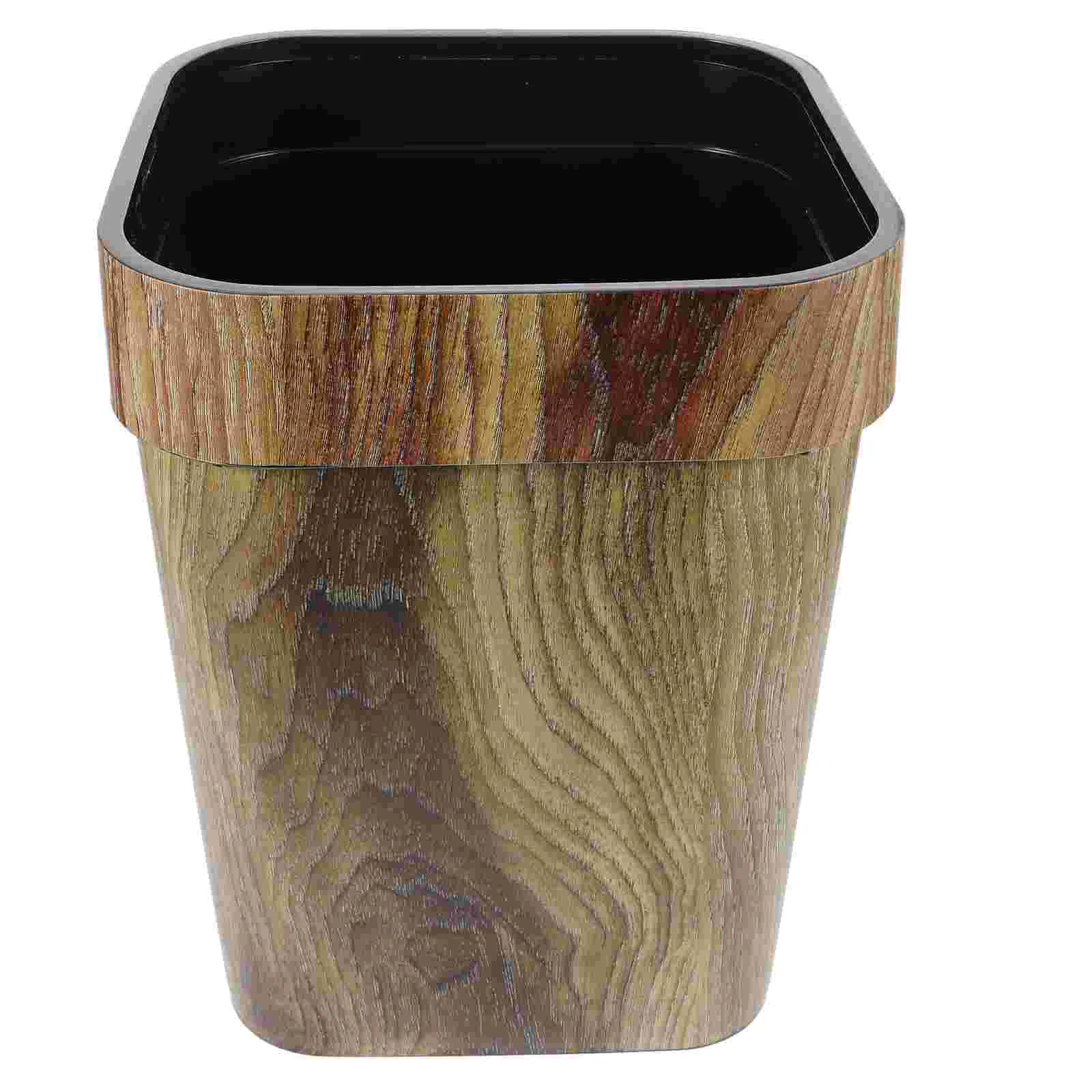 

Garbage Trash Can Waste Container Bin Wood Wooden Wastebasket Plastic Small Basket Paper Kitchen Vintage Bins Retro Square