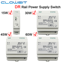 15W 30W 45W 60W Single Output 5V 12V 15V 24V Industrial Din Rail Power Supply Switch DR-15 DR-30 DR-45 DR-60
