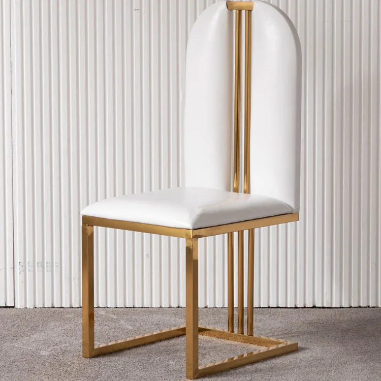 Stainless steel dining chair Modern casual metal cloth chair Fashion household flannel light luxury chair Creative hotel dining