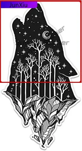 

Wolf Howling Moon Celestial Vintage Car Laptop Camper Van Boat Walls Truck Boat Sticker Unique Unique Aesthetic Unique