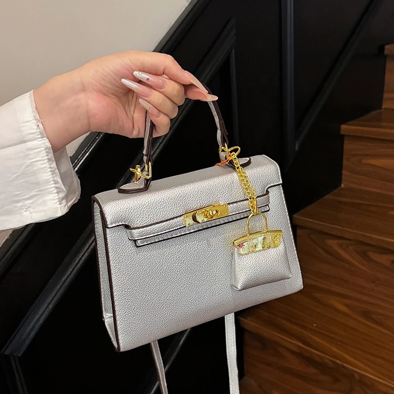 حقيبة يد نسائية من سلسلة Grandeur الراقية حقيبة كتف جلدية كلاسيكية فاخرة #5