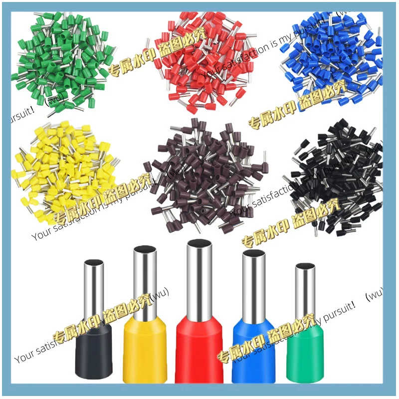 100 pcs/pack, insulated wire terminals, crimp E0508 1008 1508 7508 2508 pressure end