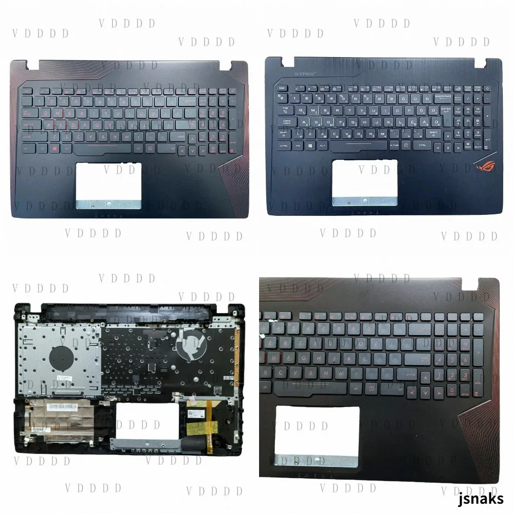 L...  For Asus GL553VW ZX53V FX53 FX53VD ZX53VM FX553V Palmrest Backlit Keyboard