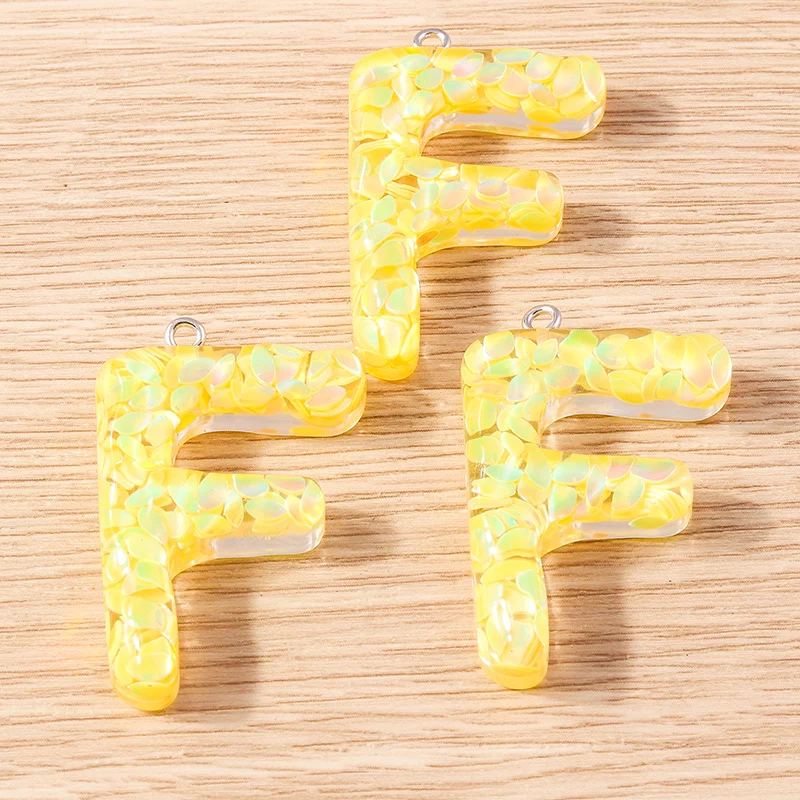 5 Stück Harz-Buchstabenanhänger in Bonbonfarben, 26 Buchstaben von A bis Z, zum Basteln von Schmuck, Ohrringen, Anhängern, Halsketten, Armbändern, für DIY-Projekte und als Geschenk. – Detail 9