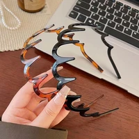 Korean Women Hair Comb Headband Plastic U Shape Hair Hoops Fixed Teeth Non-Slip Fluffy Top Hair Bands Headwear Hair Accessories 3